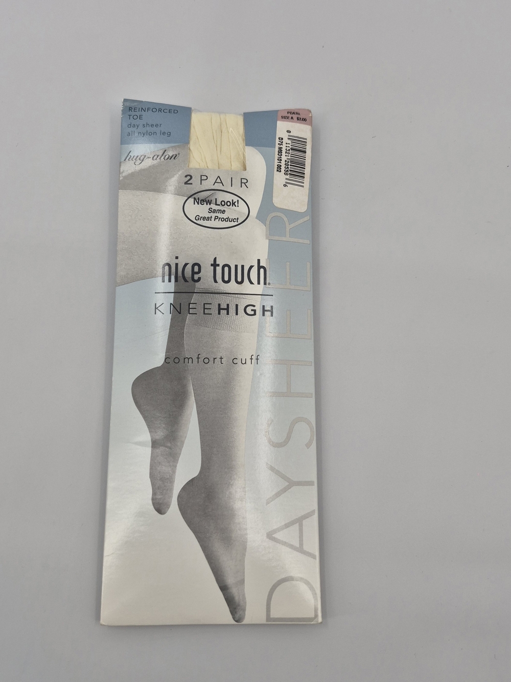 Nice Touch Knee High Comfort Cut Day Sheer Reinforced Toe Pearl Size A NEW